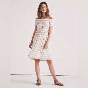 NWT Lucky Brand Striped Smocked Dress